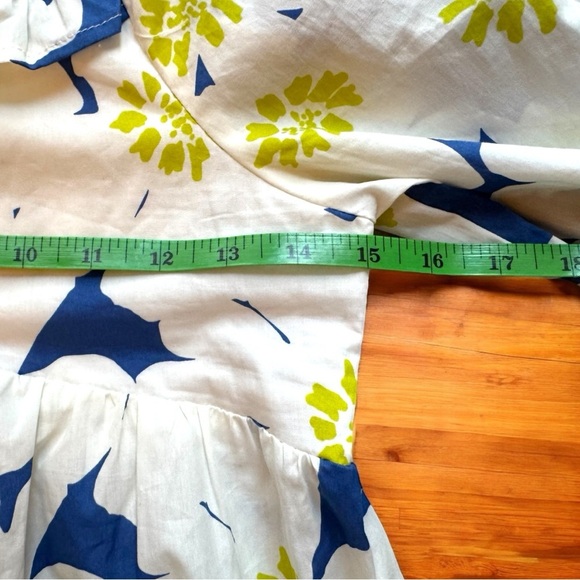 ZARA Floral Puff Sleeve Tiered Dress - Size 13-14 (164 cm) - Navy & Lime Flowers - Picture 7 of 10